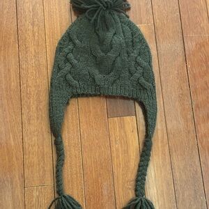 Banana Republic Olive Knit Hat with Tassels